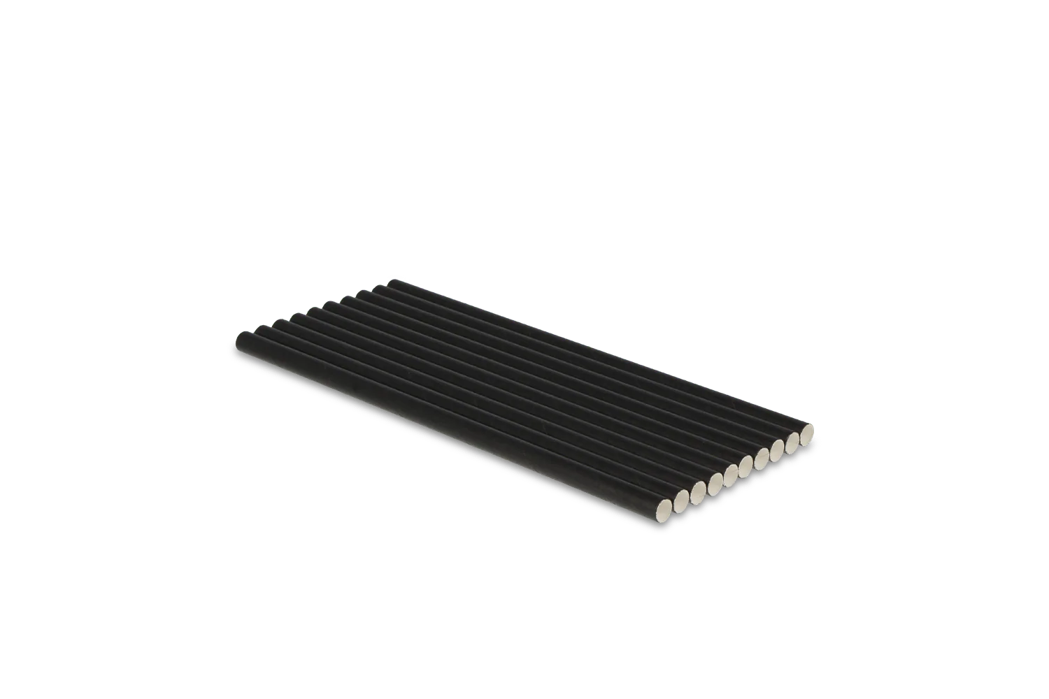 Papieren rietjes zwart 200x8mm BIO afbeelding 1
